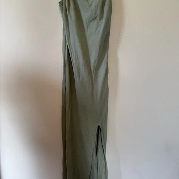 ASOS | Dresses | Elegant Linen Olive Green Maxi Dress | Poshmark